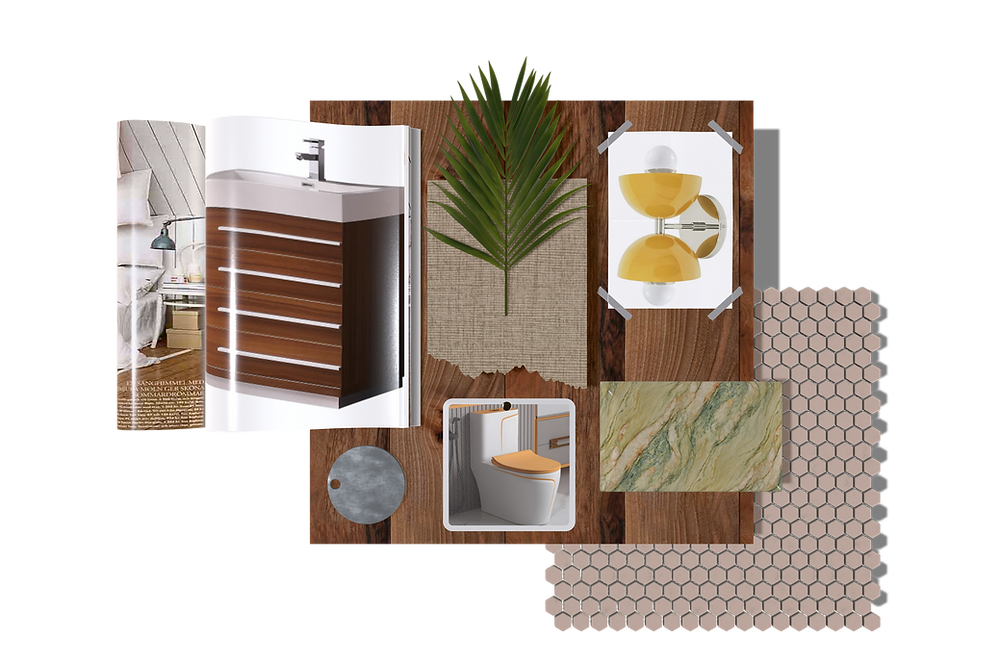 Material Board for Scandi Bathroom