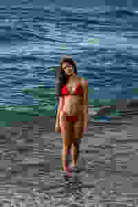 CLOTHING MANUFACTURERS UK | ORANGE SWIMSUIT PHOTOSHOOT