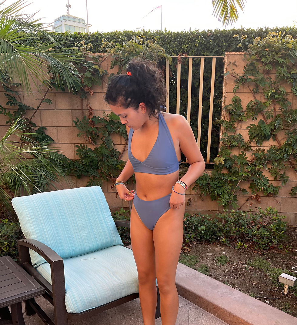 Thumbnail: Ama Thea The Label Bahia Low Cut Halter Neck Bikini Top