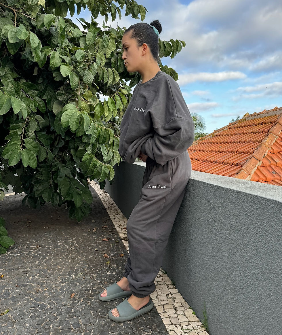 Thumbnail: Ama Thea The Label Organic Cotton Logo Cuffed Joggers