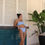 Thumbnail: model wearing sky blue high leg bikini bottom