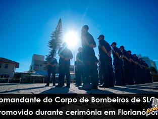 Comandante do Corpo de Bombeiros de SLO foi promovido durante cerimônia em Florianópolis
