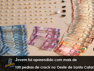 Jovem foi apreendido com mais de 100 pedras de crack no Oeste de Santa Catarina