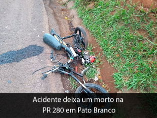 Acidente deixa um morto na PR 280 em Pato Branco