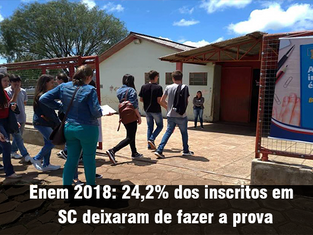 Enem 2018: 24,2% dos inscritos em SC deixaram de fazer a prova