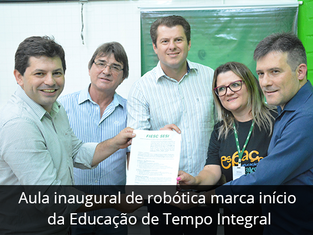 Aula inaugural de robótica marca início da Educação de Tempo Integral em São Lourenço do Oeste
