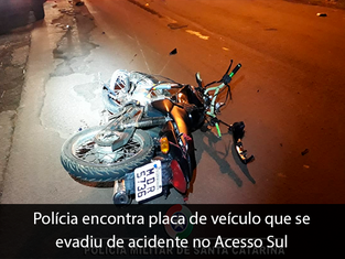Polícia encontra placa de veículo que se evadiu de acidente no Acesso Sul