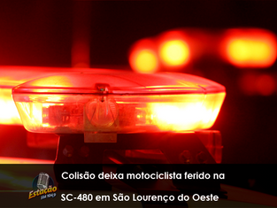Colisão deixa motociclista ferido na SC-480 em São Lourenço do Oeste