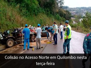 Colisão registrada no Acesso Norte em Quilombo