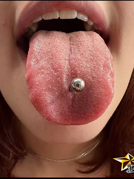 classic tongue piercing