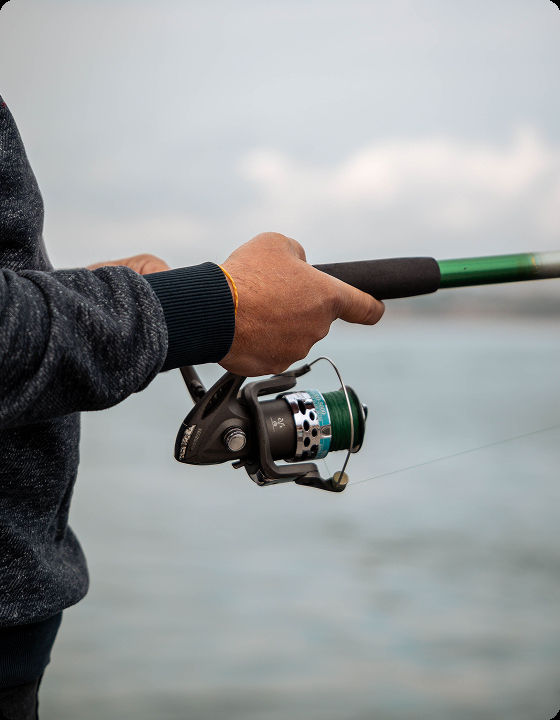 A custom rod handle shaped to fit the hand
