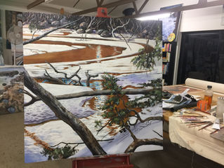 Final touches on my paintings