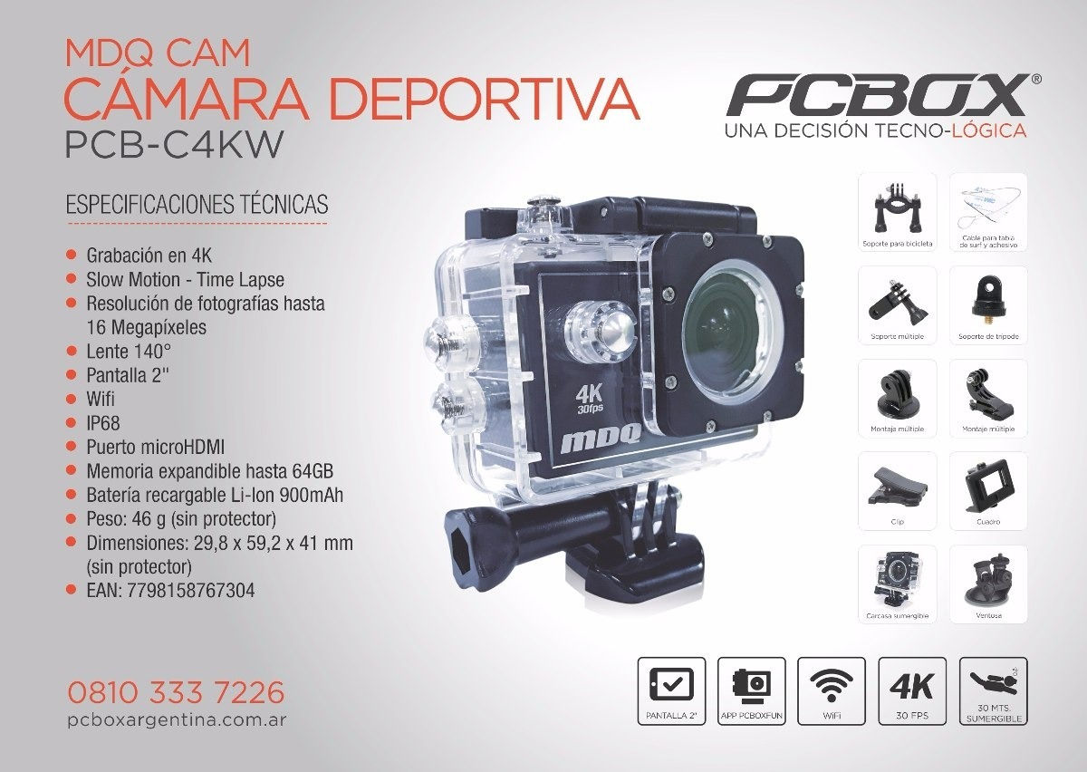 Camara Deportiva PCBOX PCBC4KW 4K