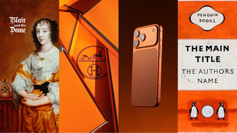 Colore arancione, scatola arancione di Hermes, iPhone 17, penguin books