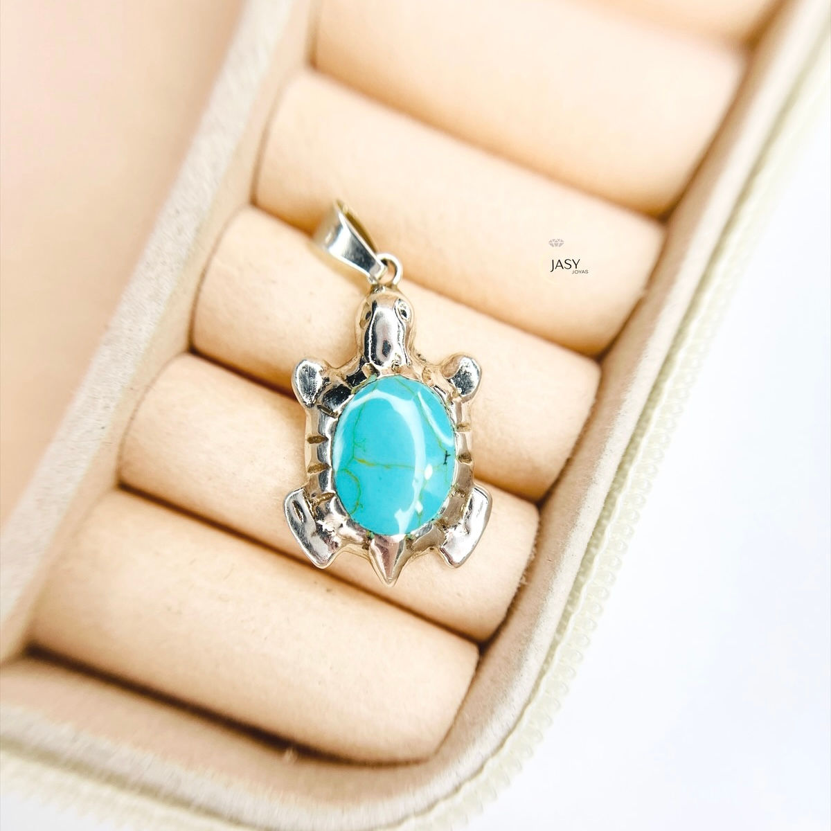 Dije Tortuga con Turquesa – Plata 925