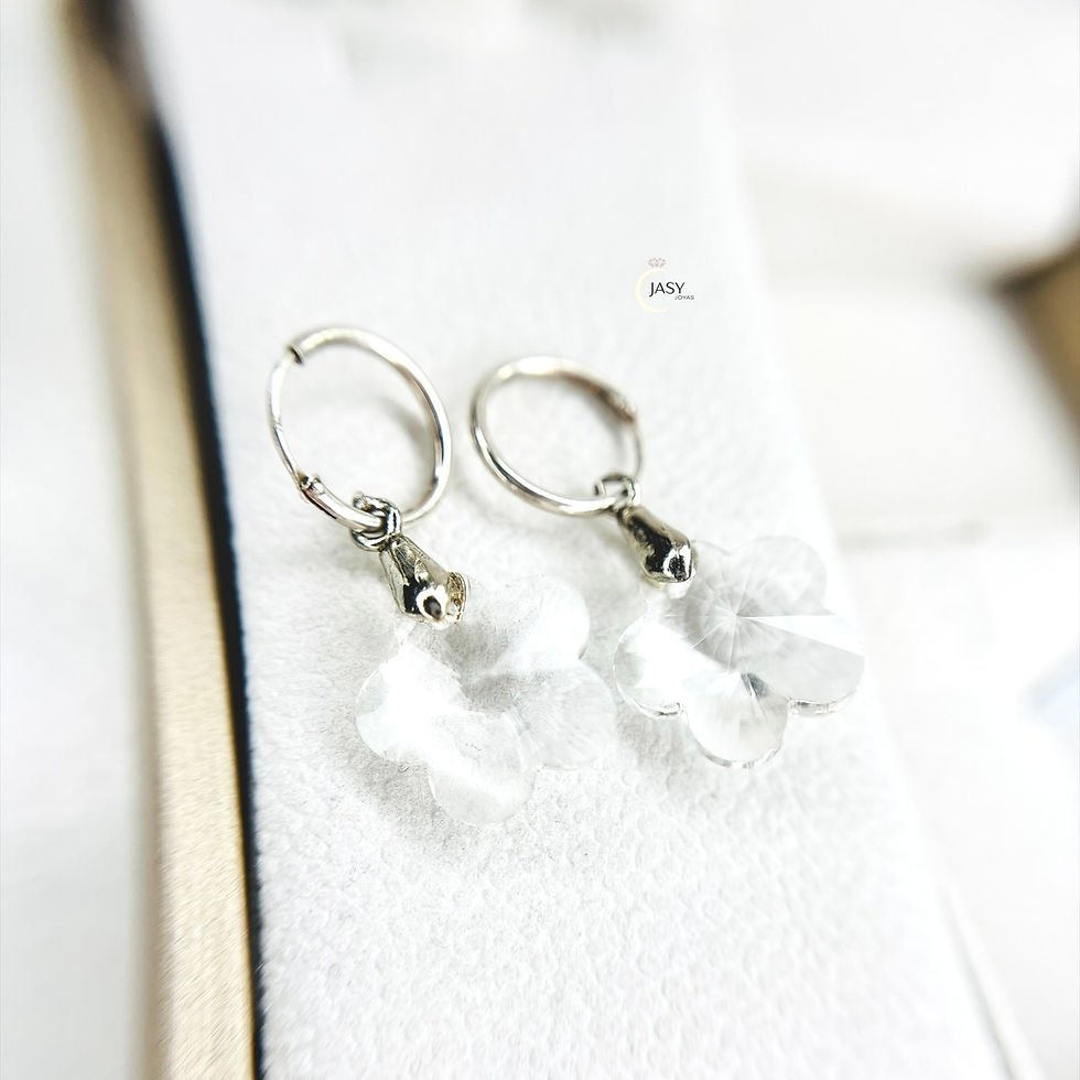 Caravanas flor cristal