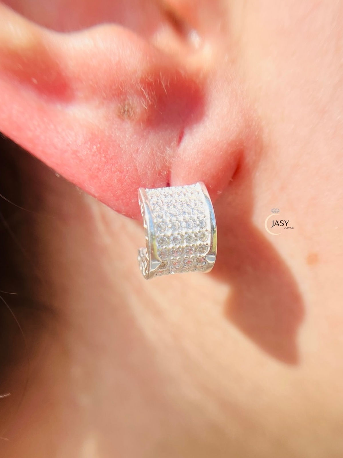 Caravanas Medio Aro con Micro Circonias