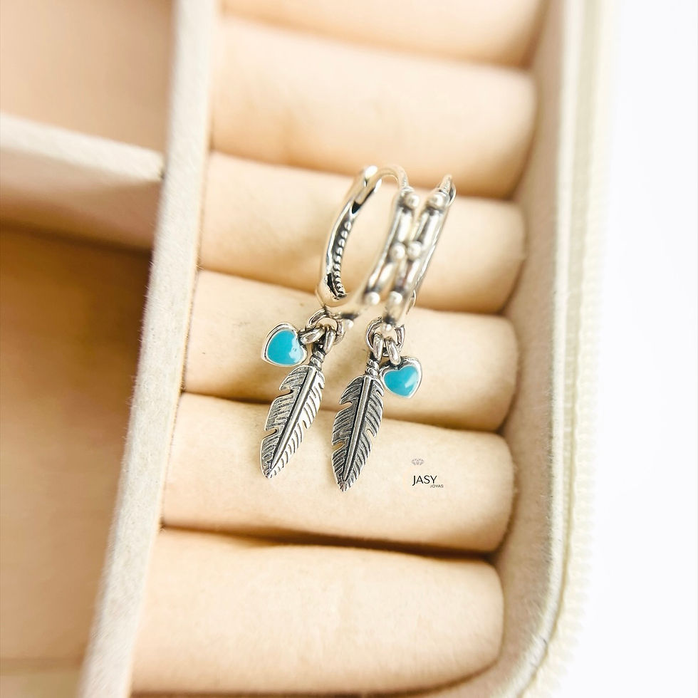 Aros pluma y corazón