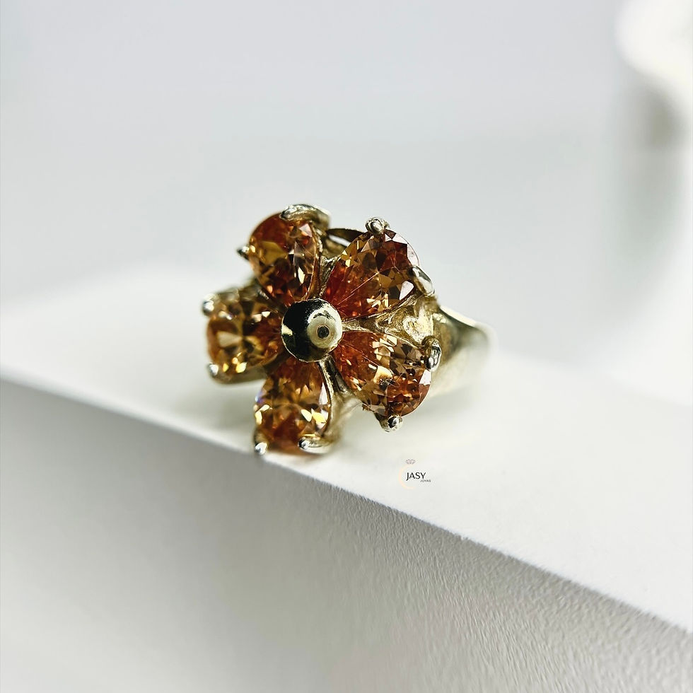 Anillo flor ámbar