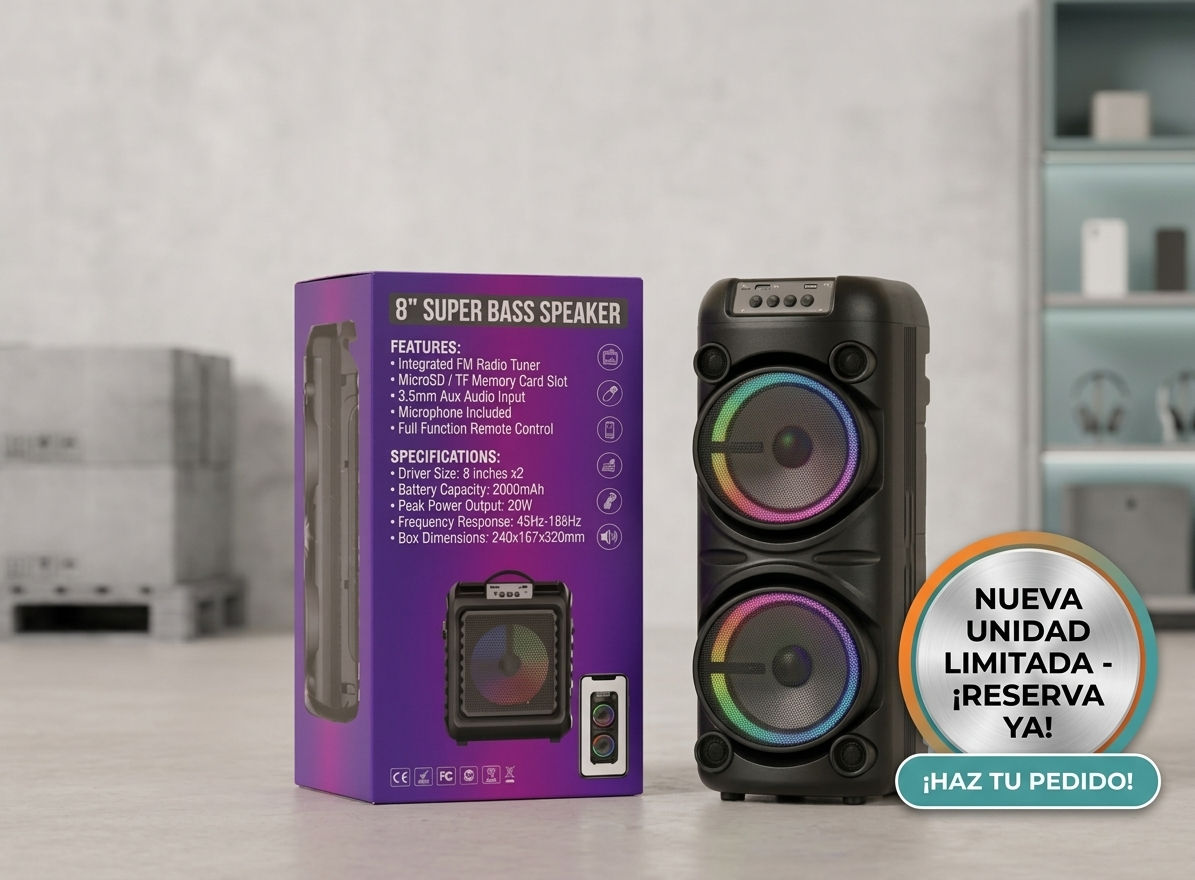 Altavoz Portátil Bluetooth BONTHE ZQS8177W de 8"