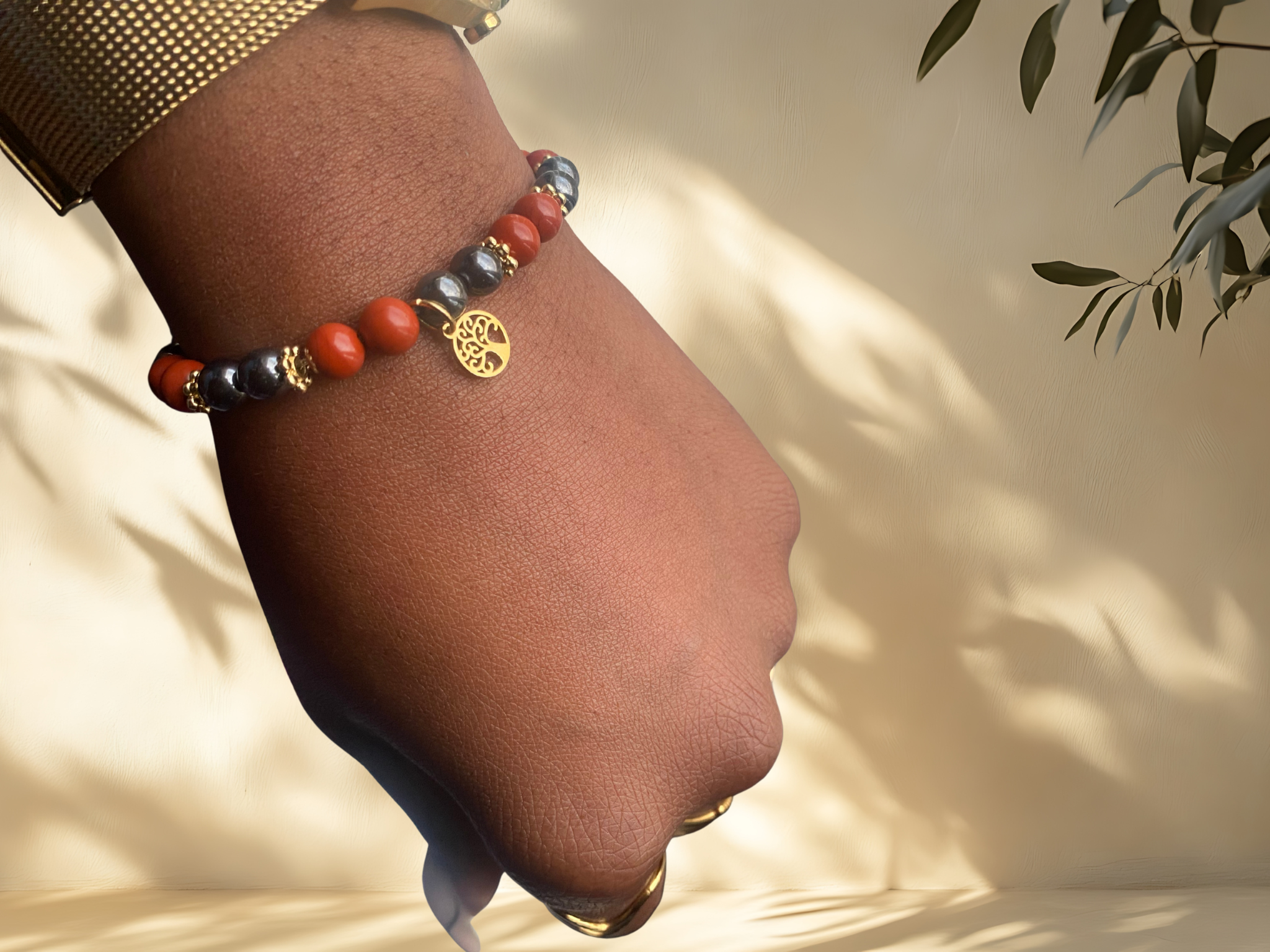Bracelet « Renaissance » – Jaspe rouge & Hématite