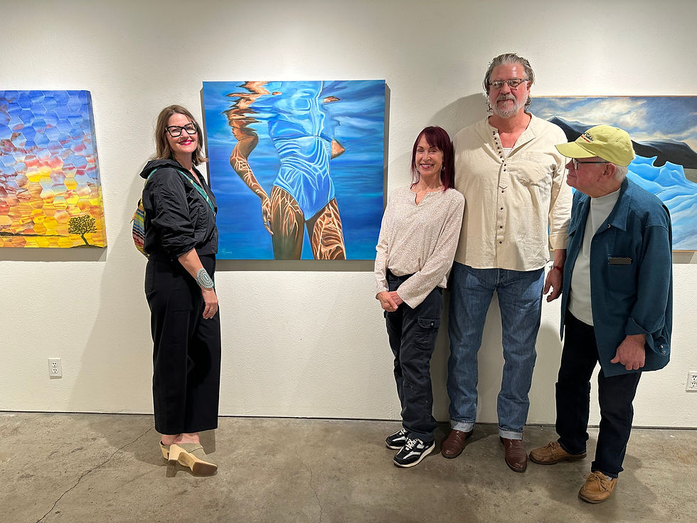 Me, Christine, Brad + David at the Sasse Museum of Art in Pomona with 'She Moves In Blue'.
