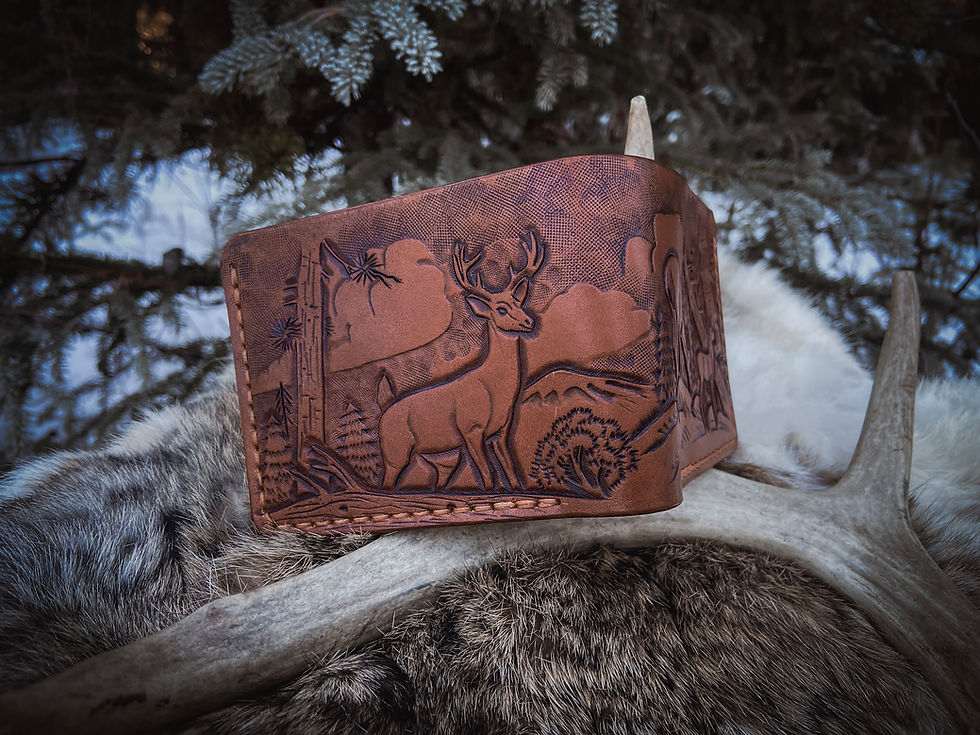 Deer Scene Full Tooled Billfold