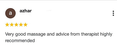 Very good massage and advice from therapist highly recommended.
From Ashar