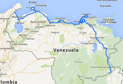 Map of route, A2A Expedition