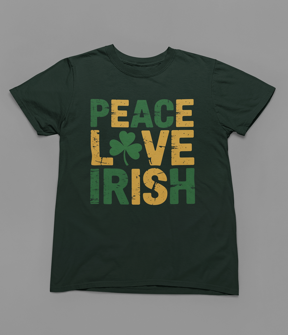 Thumbnail: Peace Love Irish Short or Long Sleeve Tshirt