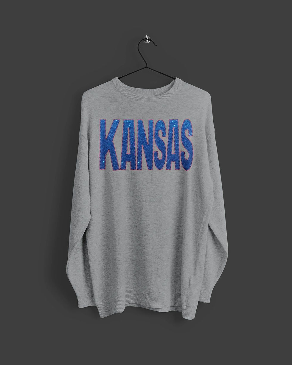 Thumbnail: KANSAS Faux Glitter Sweatshirt