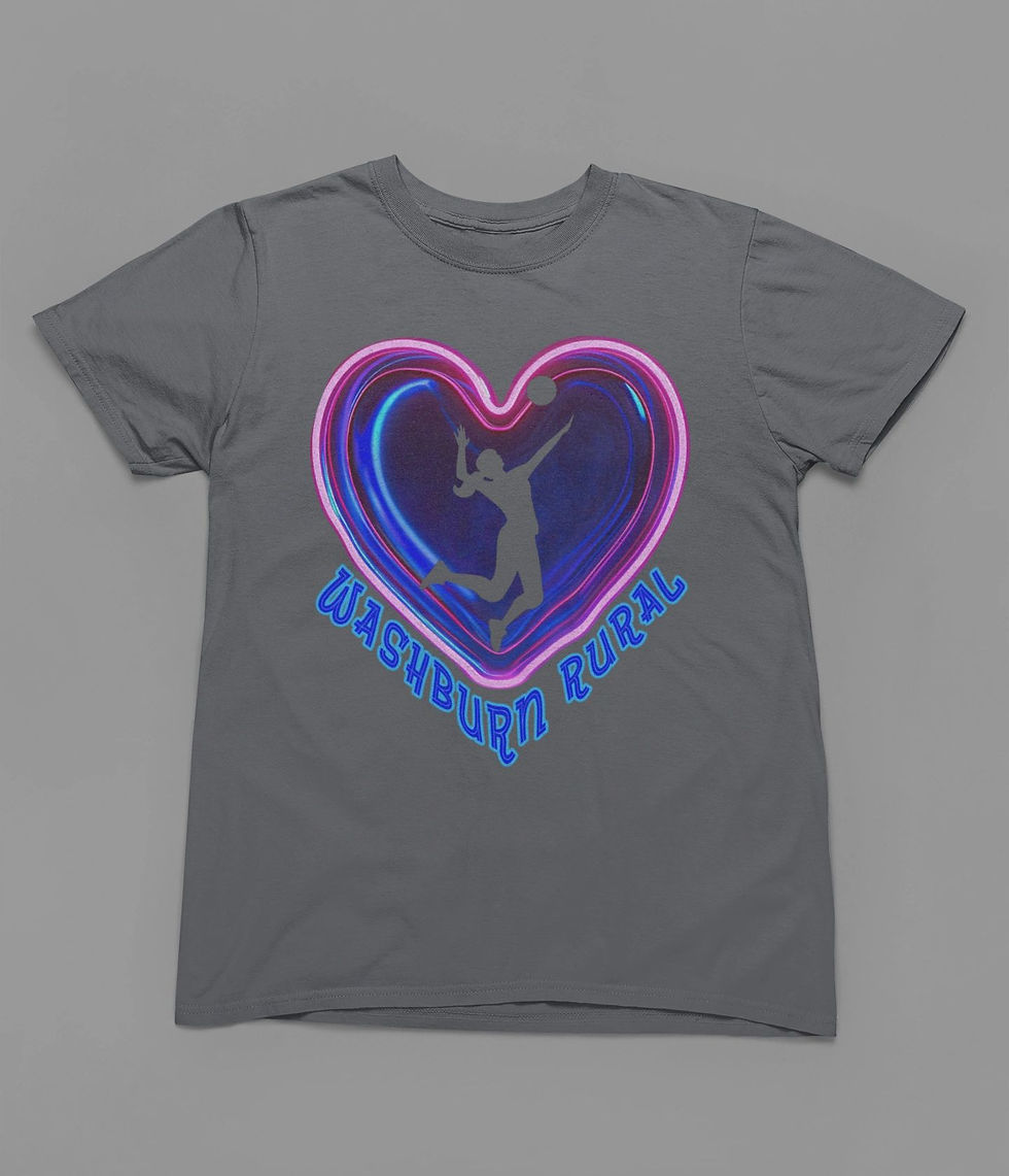 Thumbnail: Rural Volleyball Neon Heart Tshirt