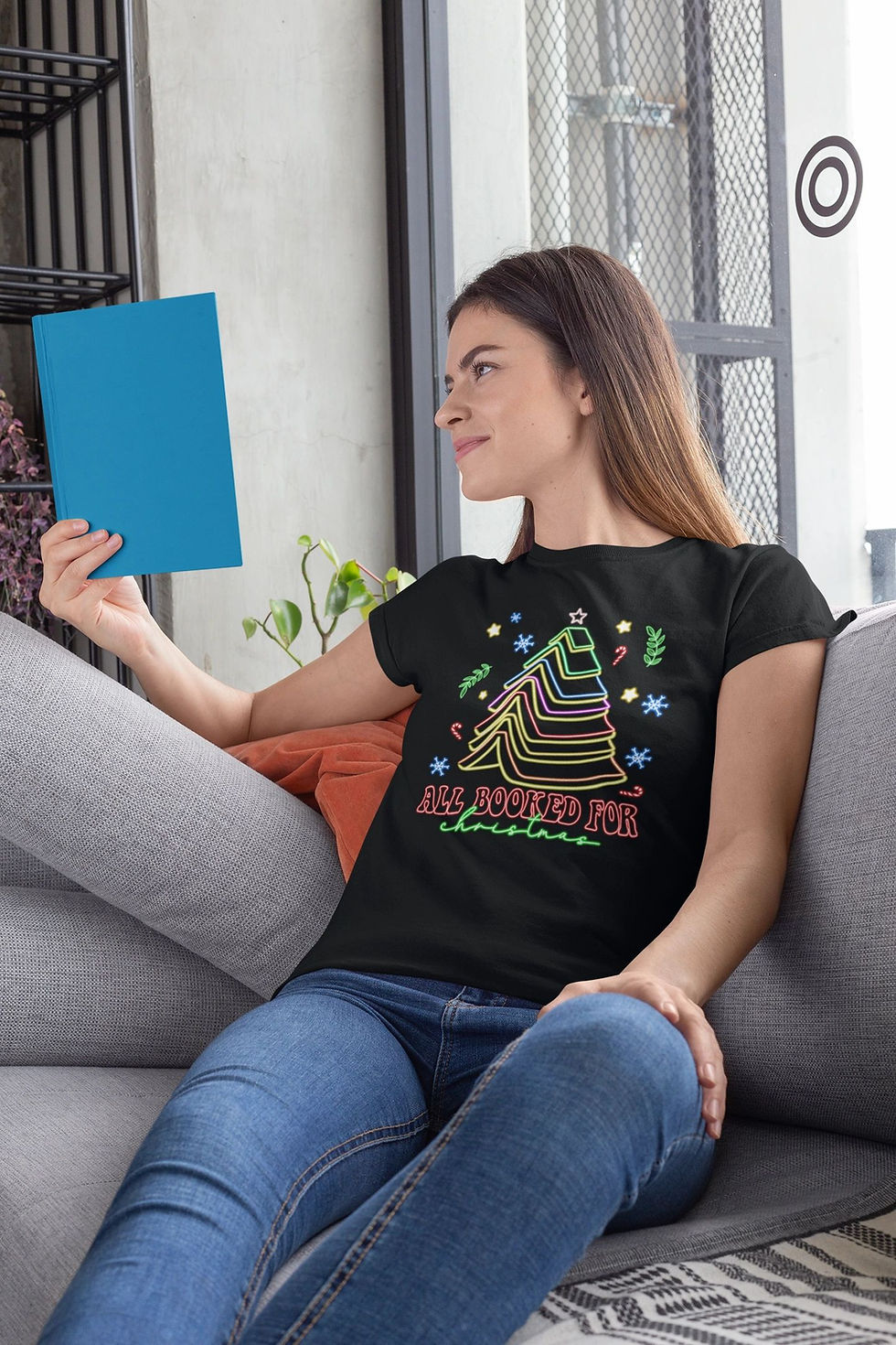 Thumbnail: Neon Booked For Christmas Tshirt or Sweatshirt