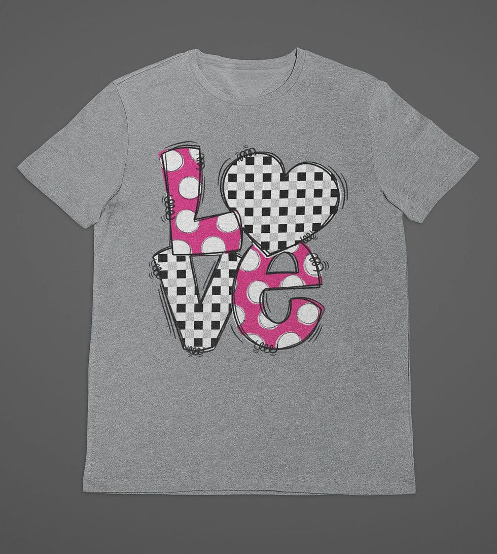 Thumbnail: Love Dots and Checks Tshirt or Sweatshirt