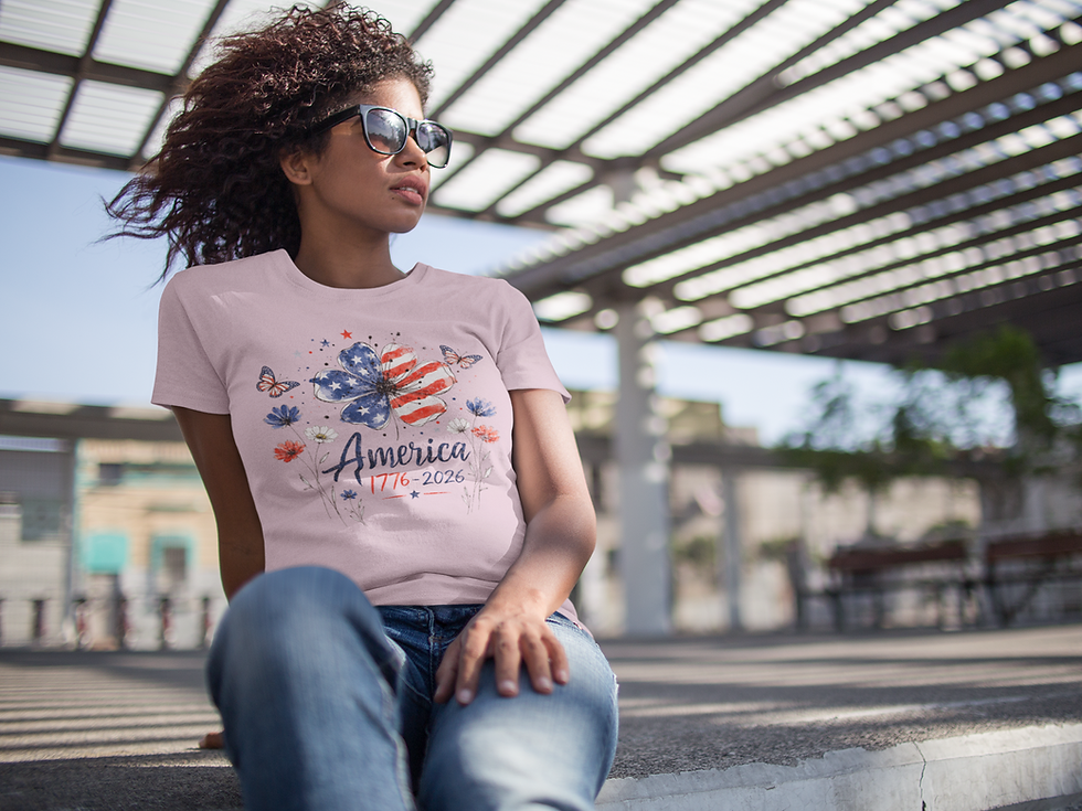 Thumbnail: Floral American Flag 250 Years Tshirt