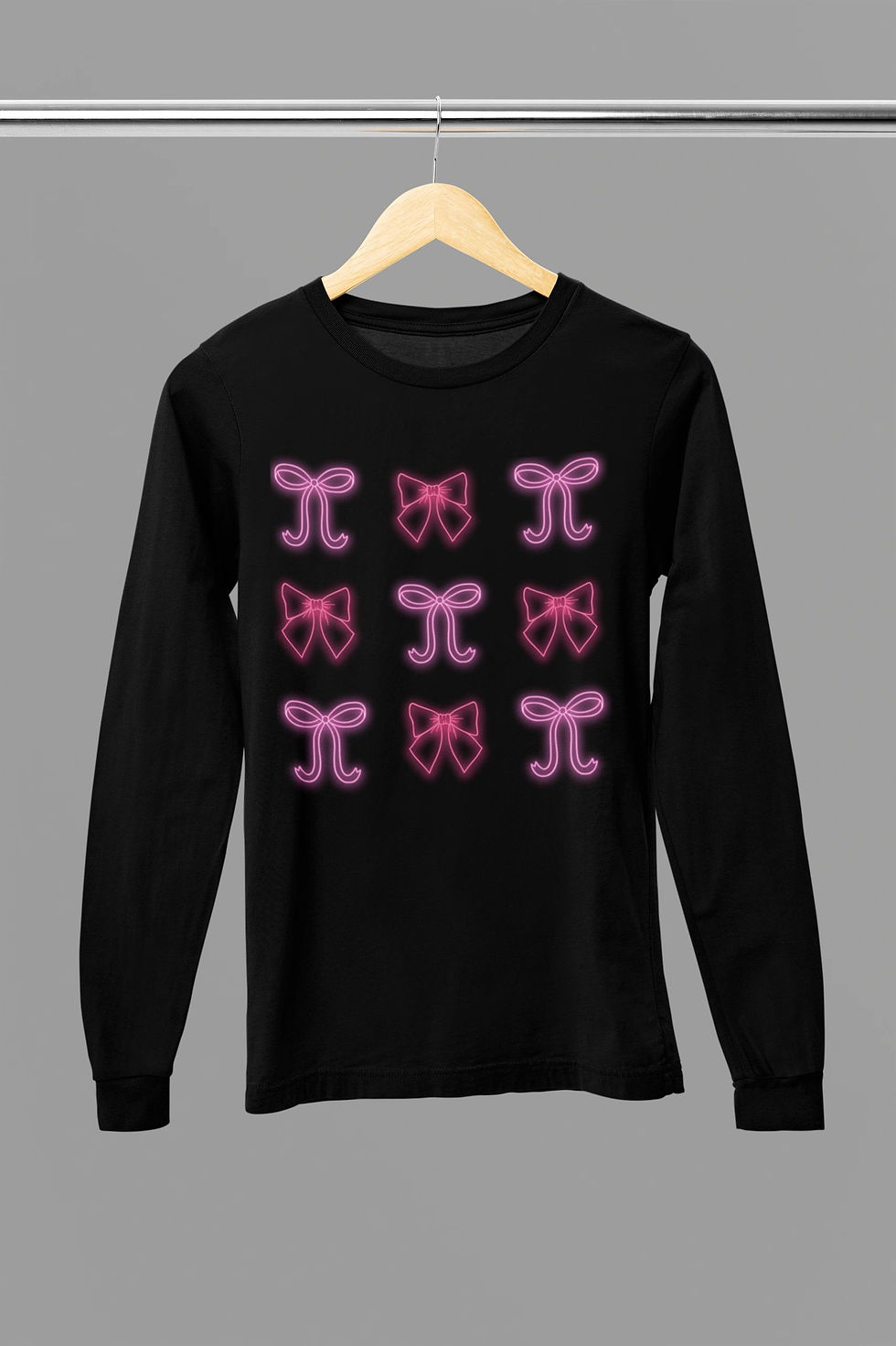 Thumbnail: Pink Neon Bows Tshirt or Sweatshirt