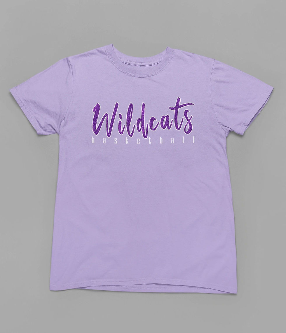 Thumbnail: Wildcats Basketball Faux Glitter Tshirt