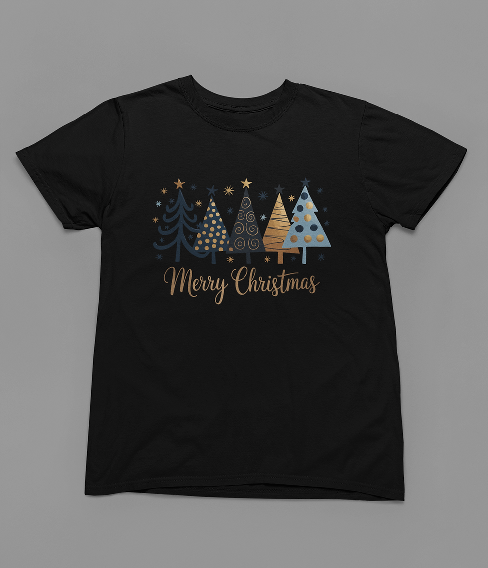 Thumbnail: Gold And Blue Merry Christmas Tshirt or Sweatshirt