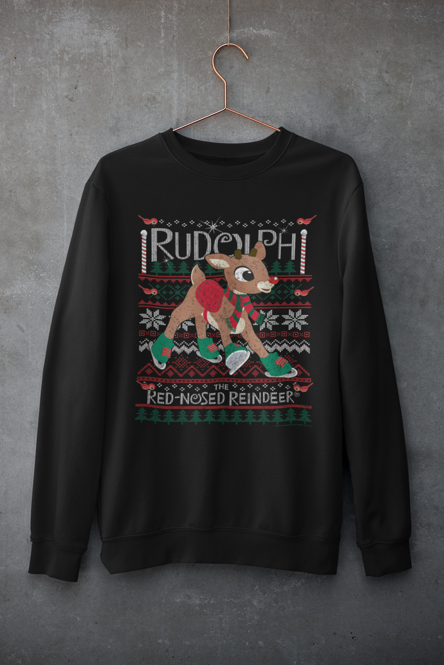 Rudolph Christmas Sweater Tshirt or Sweatshirt