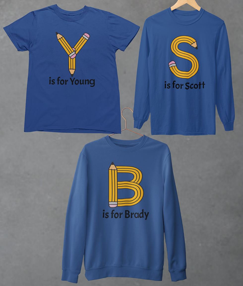 Thumbnail: Name Pencil Letter Tshirt or Sweatshirt