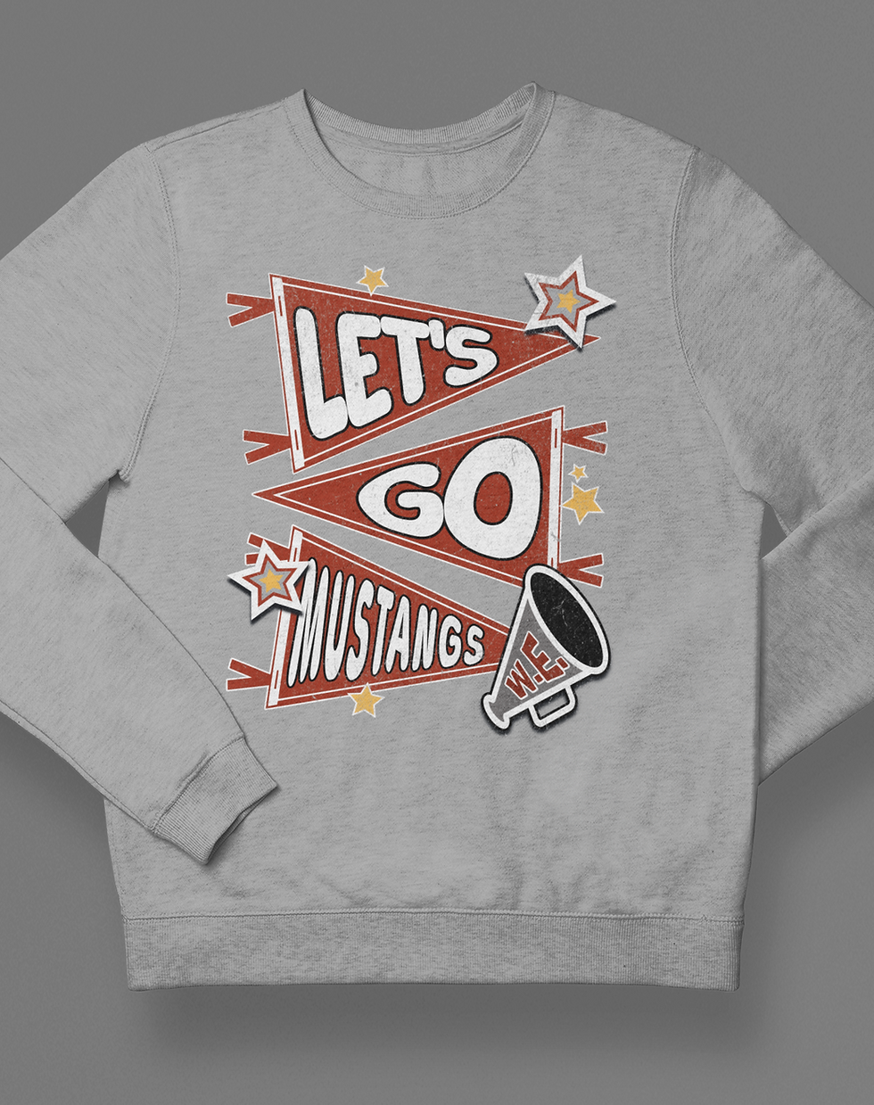 Thumbnail: Let's Go Mustangs Long Sleeve Tee or Sweatshirt