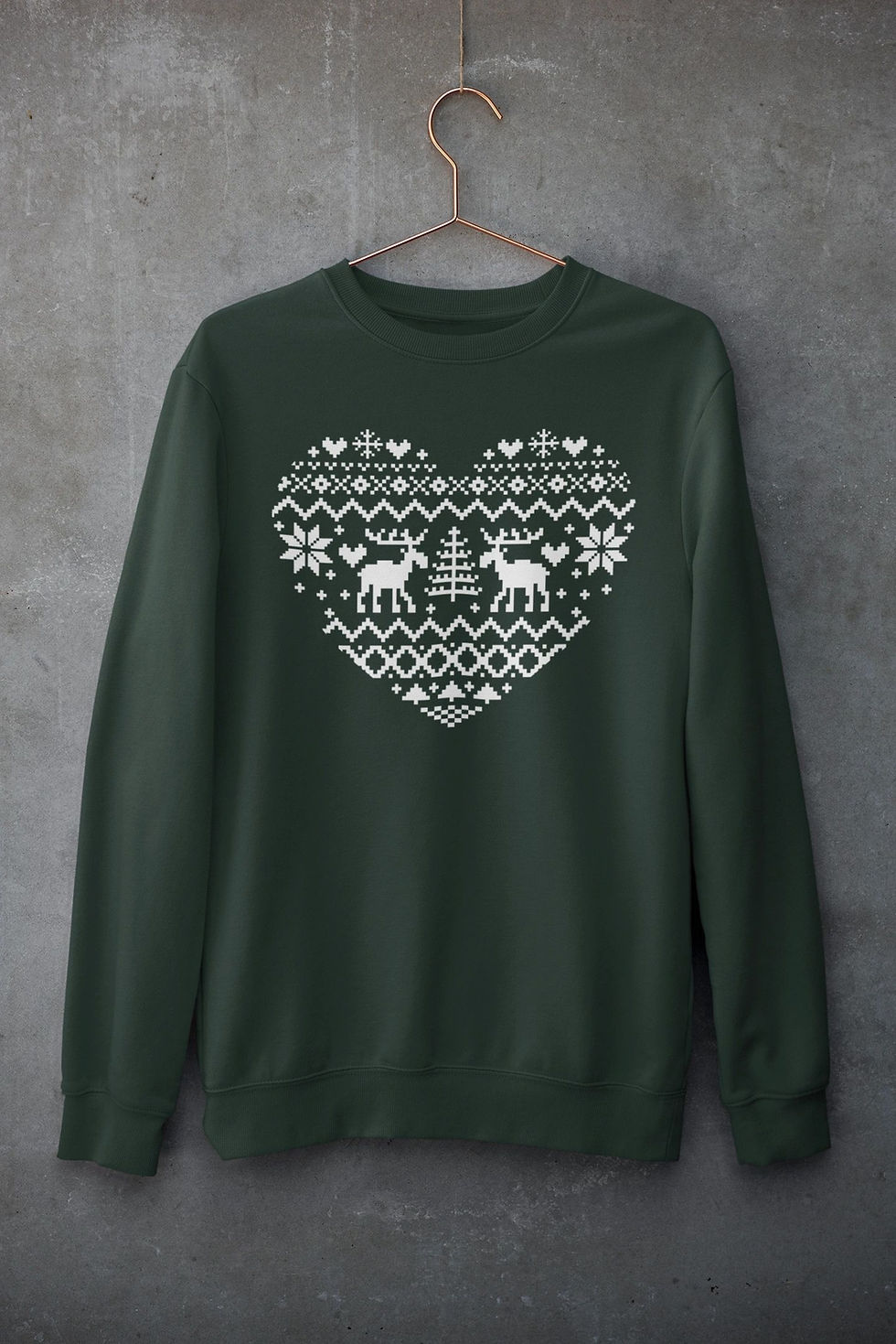 Thumbnail: Christmas Sweater Heart Sweatshirt