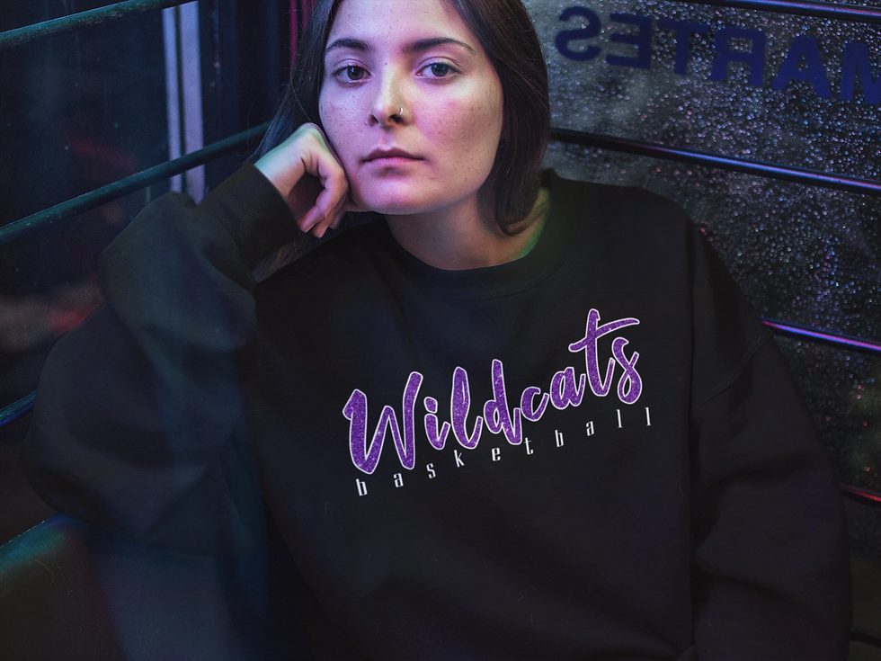 Thumbnail: Wildcats Basketball Faux Glitter Sweatshirt