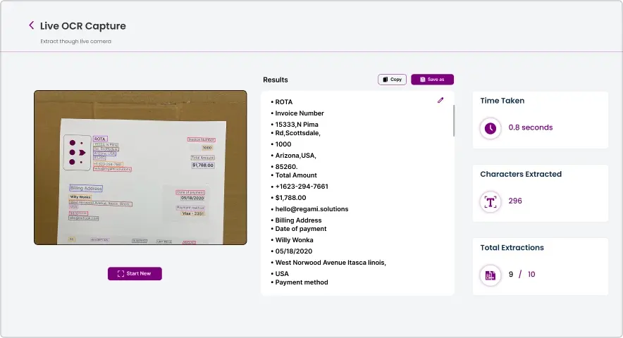 Real-time extraction metrics & analytics.