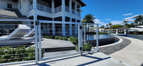 Alt Text: "Custom fabricated aluminum railing with 316 stainless steel cable system and powder coat finish for durability and modern style."

Keywords: custom aluminum railing, stainless steel cable system, powder coat finish, durable railing, modern railing design, custom railing system, 316 stainless steel railing, outdoor railing solution, aluminum railing with cable system.