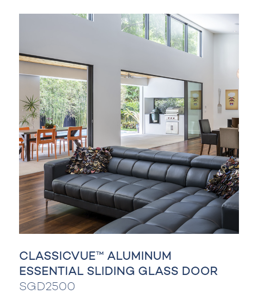 CGI ClassicVue aluminum sliding glass door, manufacturer product photo from their impact-windows-doors page