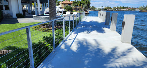 Alt Text: "Custom fabricated aluminum railing with 316 stainless steel cable system and powder coat finish for durability and modern style."

Keywords: custom aluminum railing, stainless steel cable system, powder coat finish, durable railing, modern railing design, custom railing system, 316 stainless steel railing, outdoor railing solution, aluminum railing with cable system.