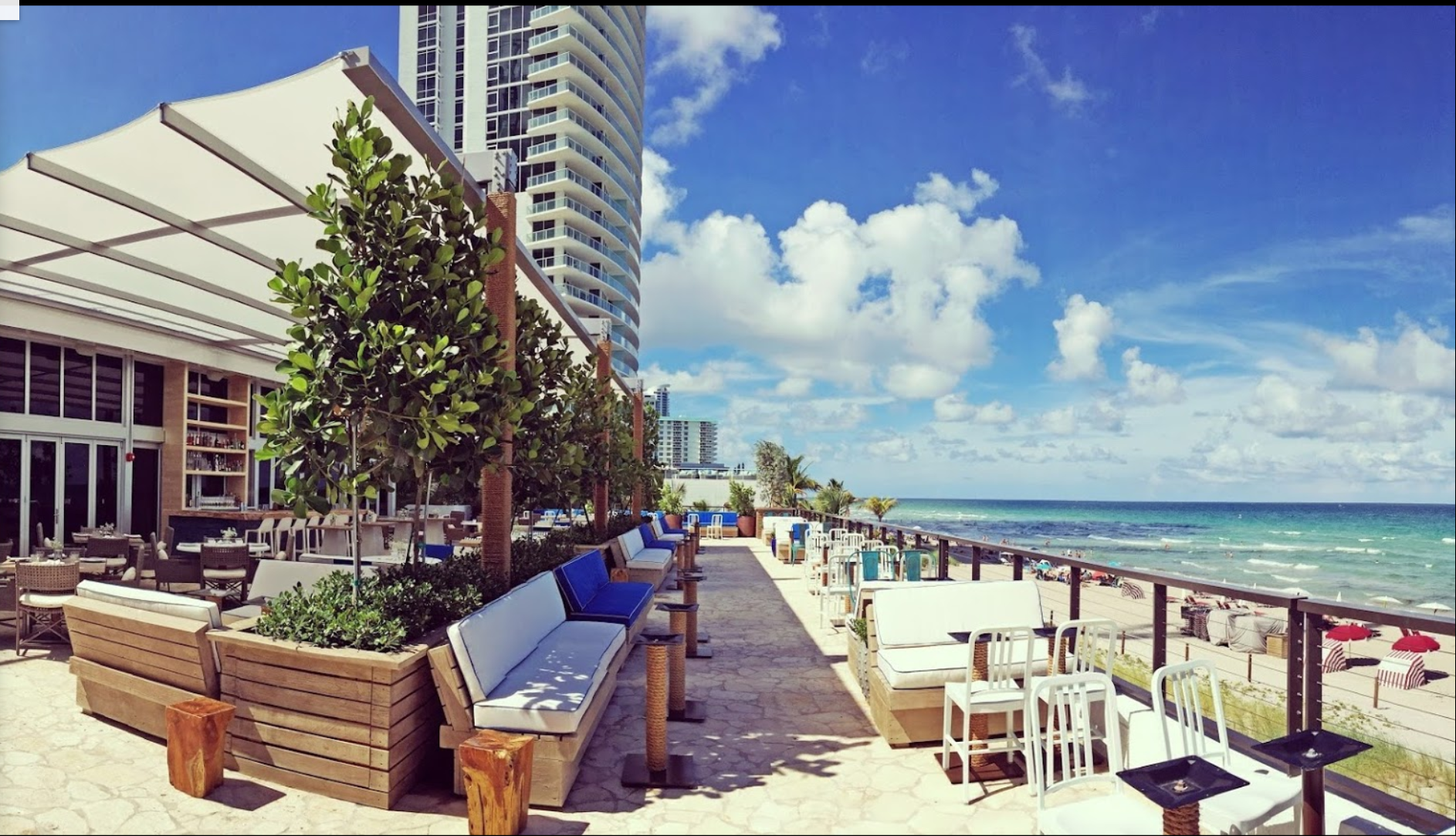 Cable railing on rooftop terrace, Hyde Beach
