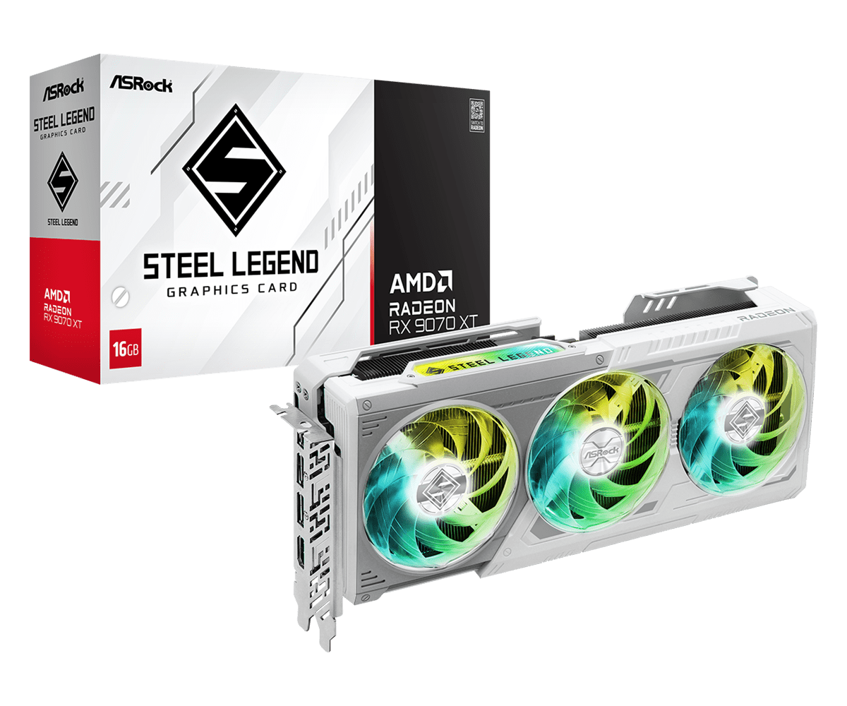 ASRock AMD Radeon™ RX 9070 XT Steel Legend 16GB