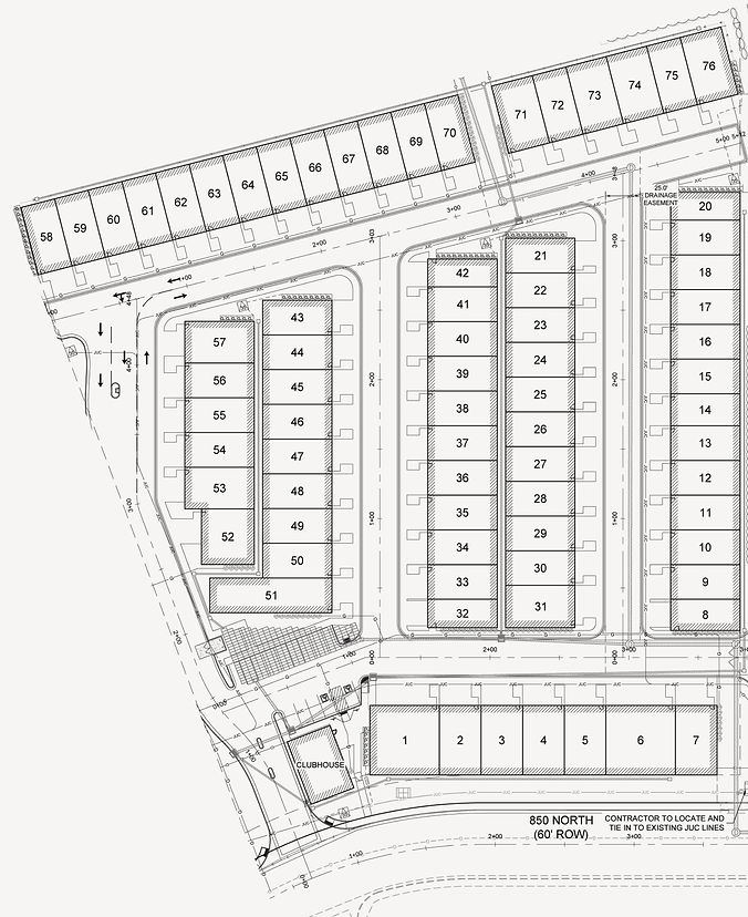 Plat map of Apex Luxury Hobby Garages development in St. George, Utah.